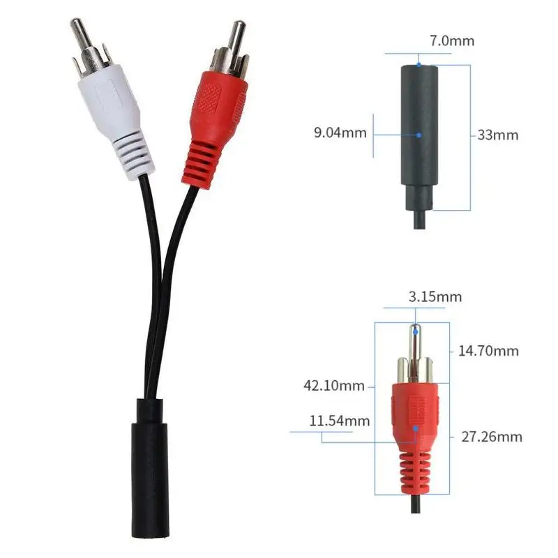 Универсальный 3 5 мм стерео аудио гнездо до 2 Rca штекер Y кабель для гнезда