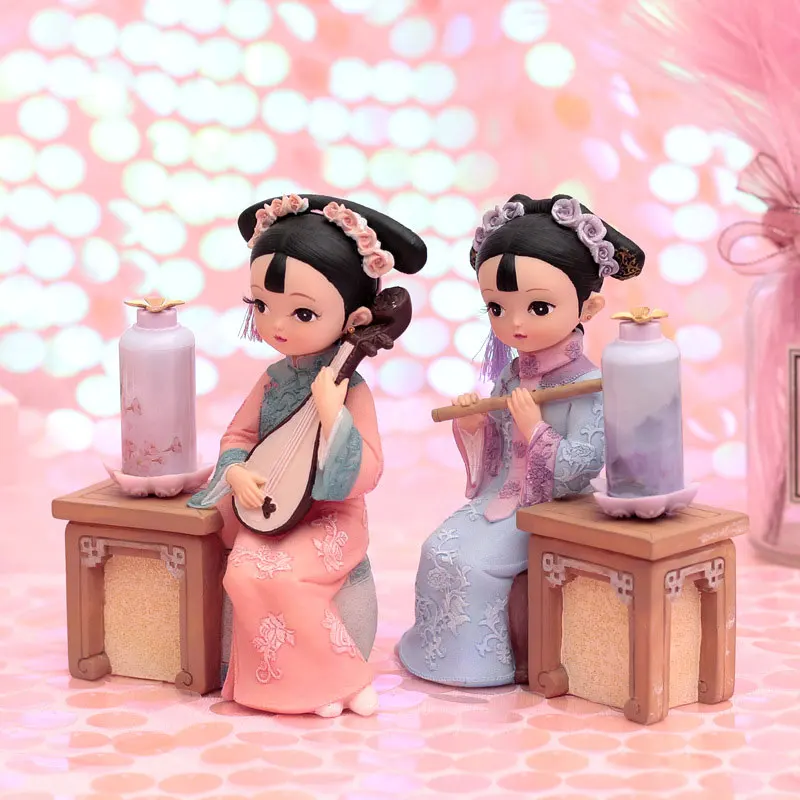 Традиционная китайская королевская маленькая фигурка принцессы леди светильник