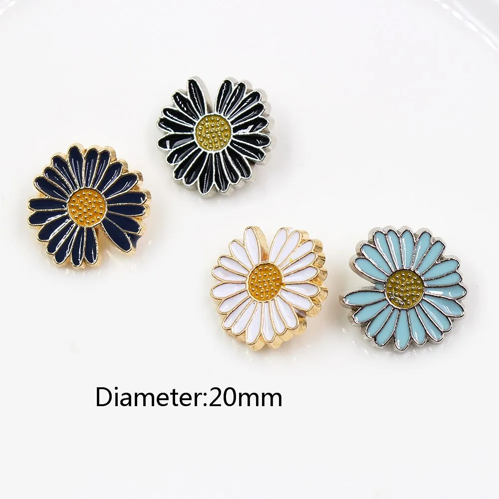 10 шт./лот маленькие пуговицы в форме маргаритки подсолнуха золотые для украшения
