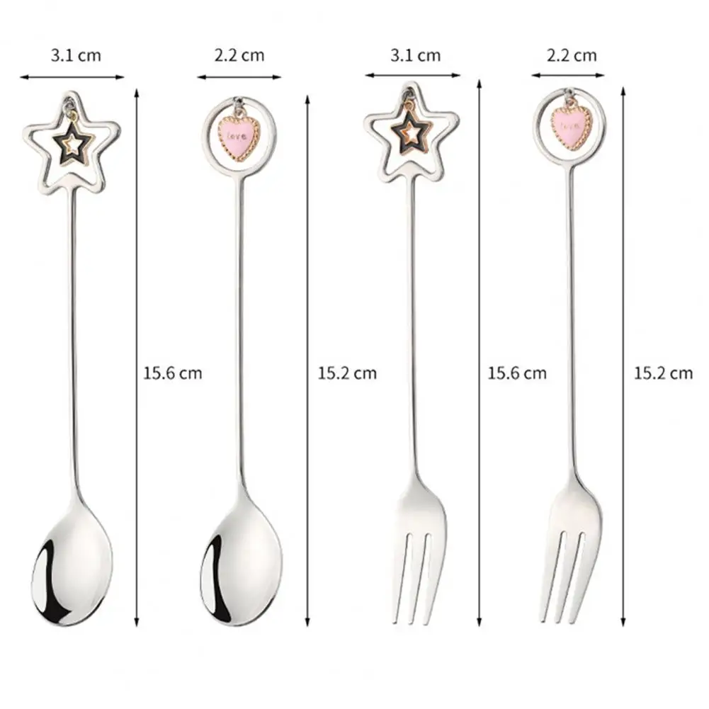 Десертная ложка 2 цветов из нержавеющей стали для смешивания кофе не