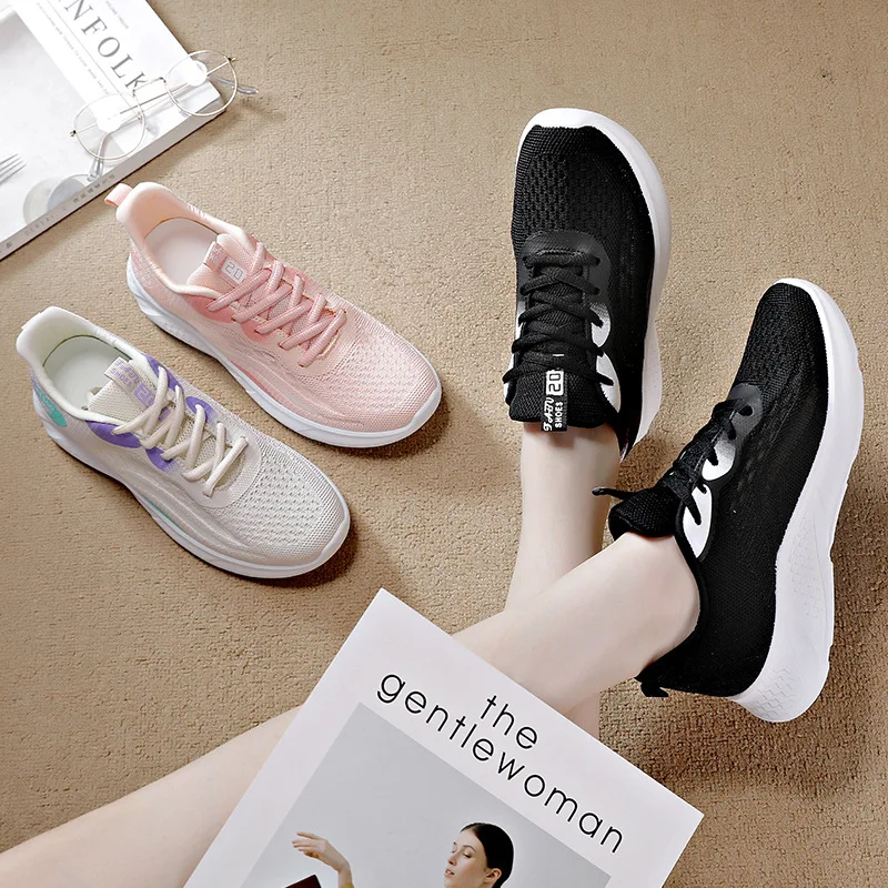 

2021 New Women Sneakers Outdoor Lightweight Soft Breathable Fashion Womens Jogging Shoes Women Casual Running Fitness Sneakers