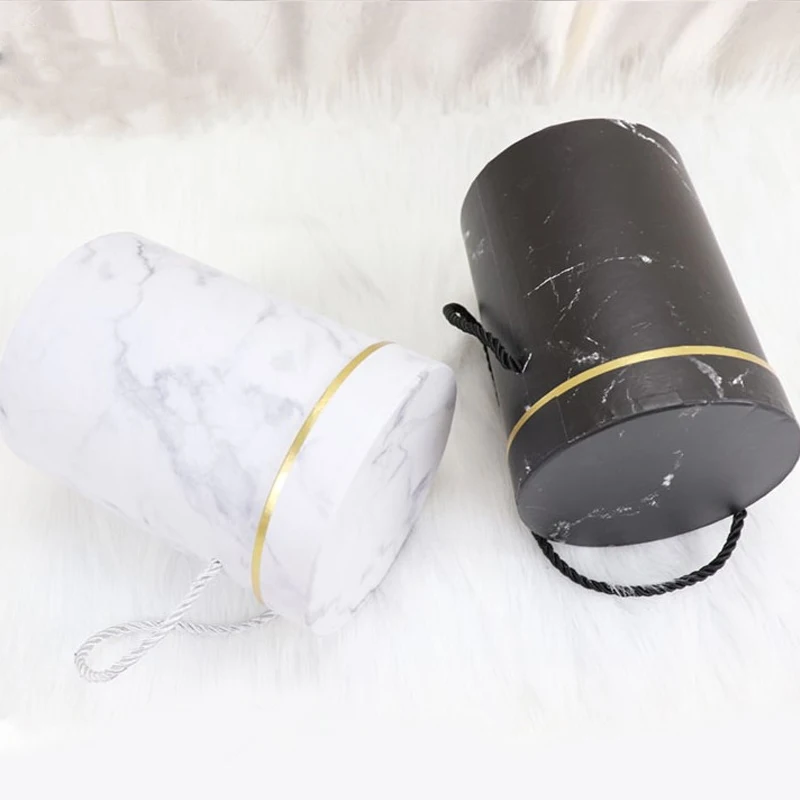 Мини круглые мраморные модные объятия бочки ведро Подарочная портативная