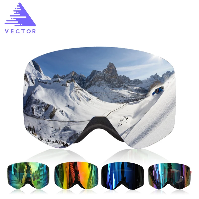 Брендовые профессиональные лыжные очки VECTOR для мужчин и женщин противотуманные