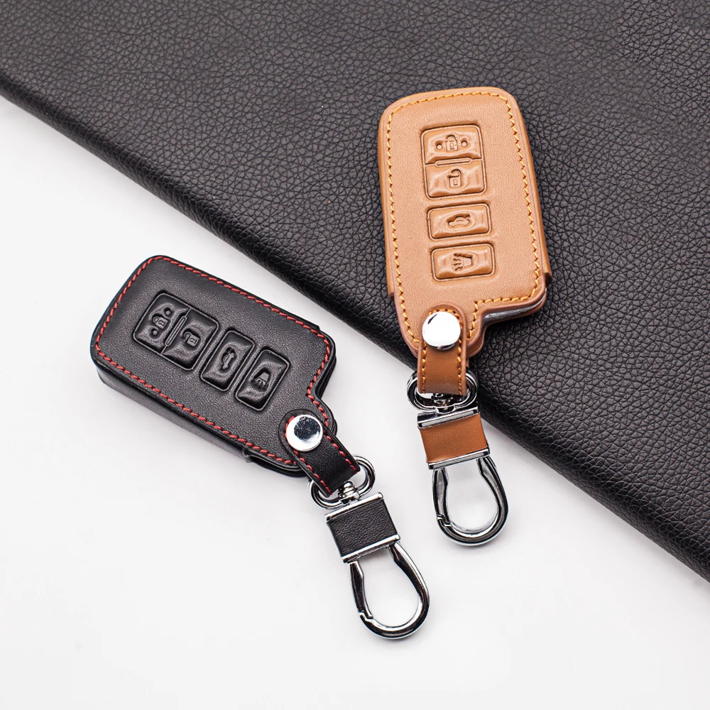 

Hot Sale Carrying Leather Car Key Cover For Toyota Camry Avalon rav4 Corolla Highlander Land Cruiser Case Shell