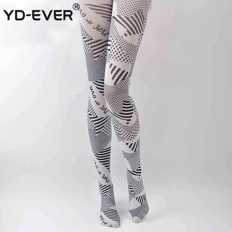 Оригинальный дизайн черно белые чулки с размытием индивидуальные весенне