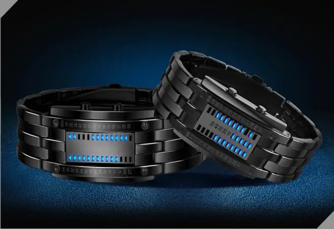 

Luxury Men's Stainless Steel Date Digital LED Bracelet Sport Watches New High-quality Square Dial Precise Quartz Movement Clock