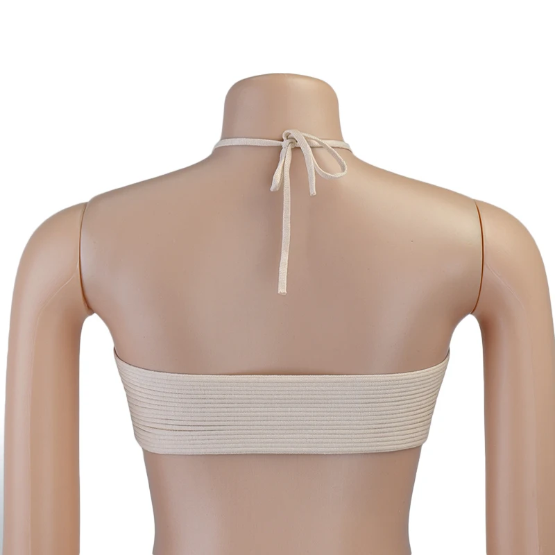 

Knitted Halter Sexy Backless Crop Tops for Women Cut-Out Sleeveless Summer Top Cropped Club Holiday Fashion Outfit