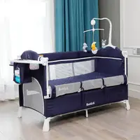 Portable Baby Bed with Diaper Table Multifunctional Newborn Bed Kids Cradle Rocker Baby Crib for 0-6 years Old Children Bed