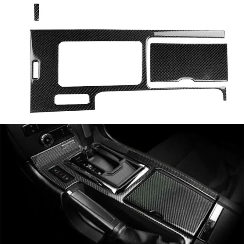 

Interior Gear Shift Box Panel Cover Carbon Fiber for Ford Mustang 2009-13 3pcs