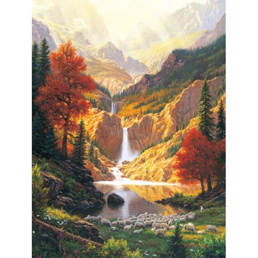 

5D DIY Diamond Painting Landscape Set Full Diamond Inlaid Scene Mosaic Art Picture Square Round Diamond Decoration Gift BM485