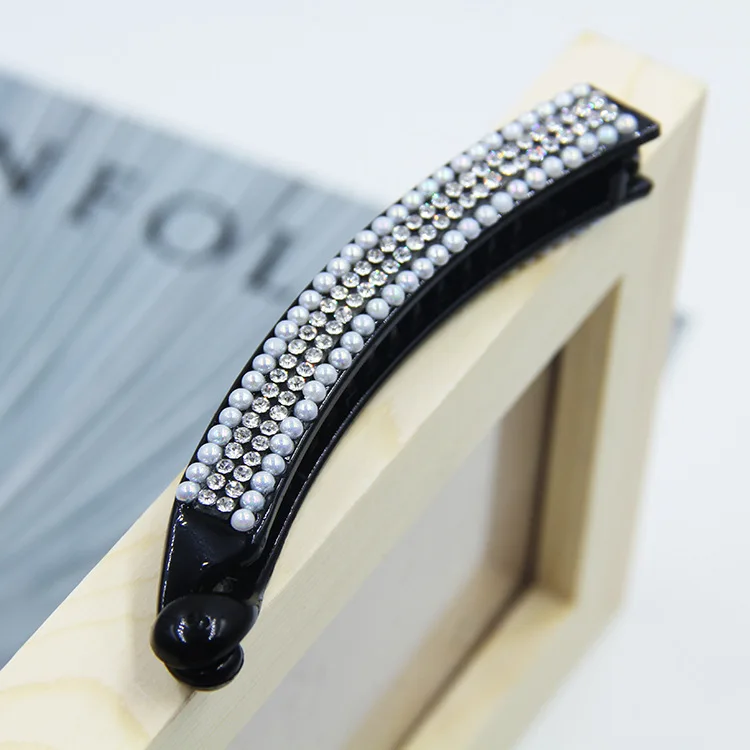 Заколка для волос зажим в форме рыбы цвет черный с камнями аксессуары женщин ACC72 |