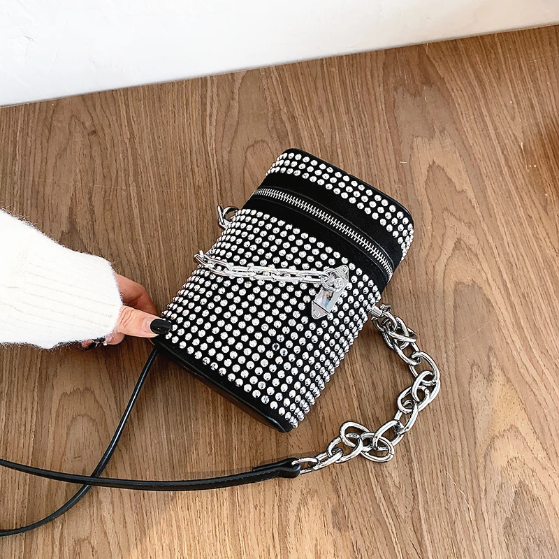 Модная женская сумка 2020 на плечо со стразами сумки через для женщин роскошные