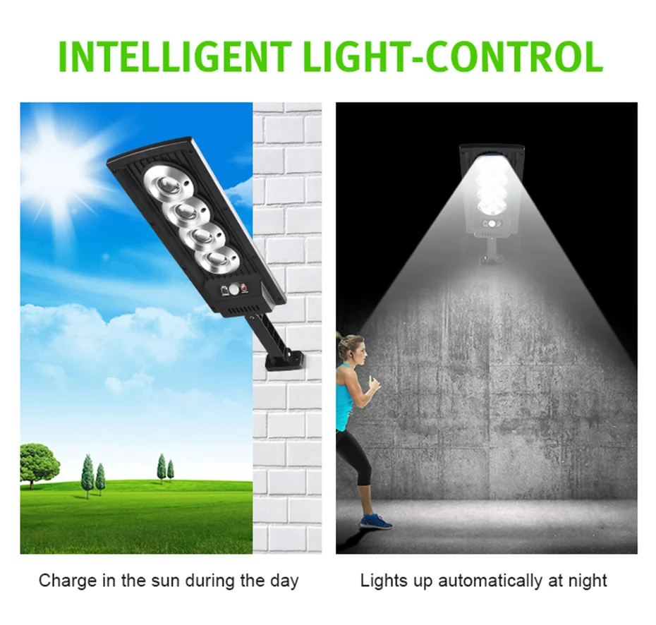 Уличный светильник на солнечной батарее с датчиком движения 48/60/72/90/120/156