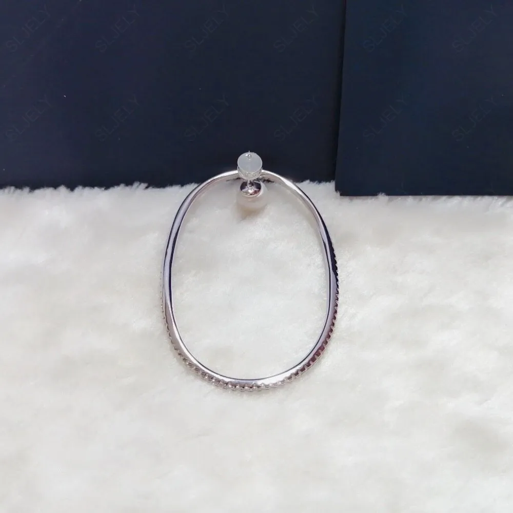 Женские серьги из серебра 925 пробы с крупным жемчугом|Серьги-подвески| |