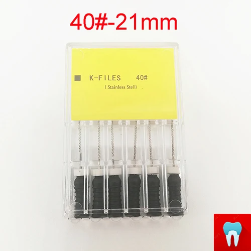 1pack(40-21mm) 8 пачек#8-#40 21 мм стоматологические K файлы корневой канал стоматология Эндодонтические Инструменты Стоматологические Инструменты ручное использование из нержавеющей стали - Цвет: 1pack(40-21mm)