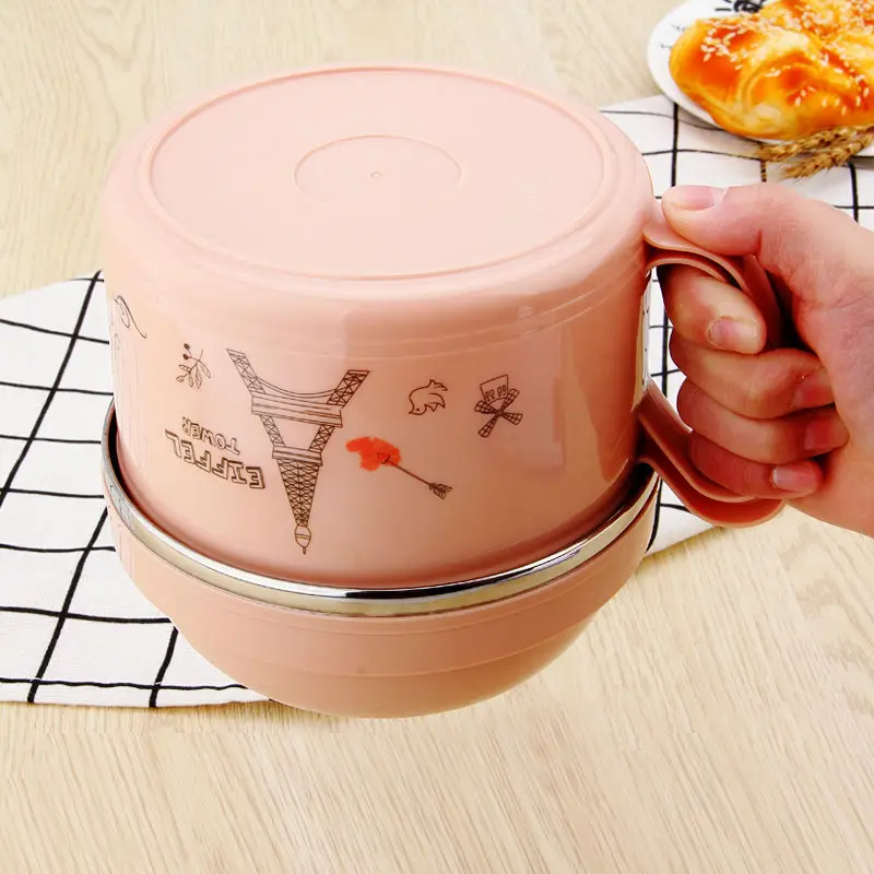 Керамическая чаша большой емкости 1400 мл утолщенная чашка из нержавеющей стали с