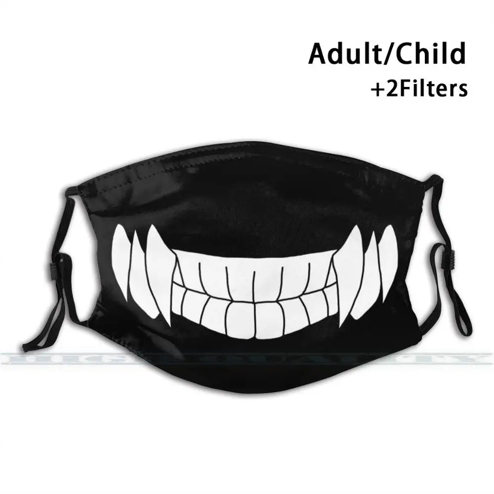 

Himiko Toga Teeth Scarf Fashion Print Reusable Funny Pm2.5 Filter Mouth Face Mask Himiko Toga Teeth Anime Weeb