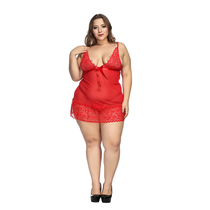6XL плюс размер женское Красное ночное кружевное белье Porno женская одежда платье