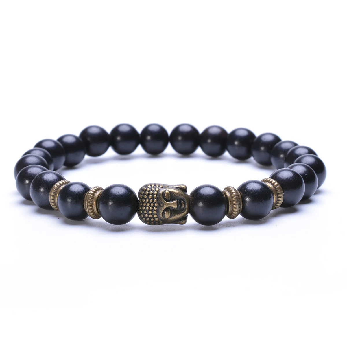 Ретро мужской браслет бусы из натурального дерева Будда растягивающиеся