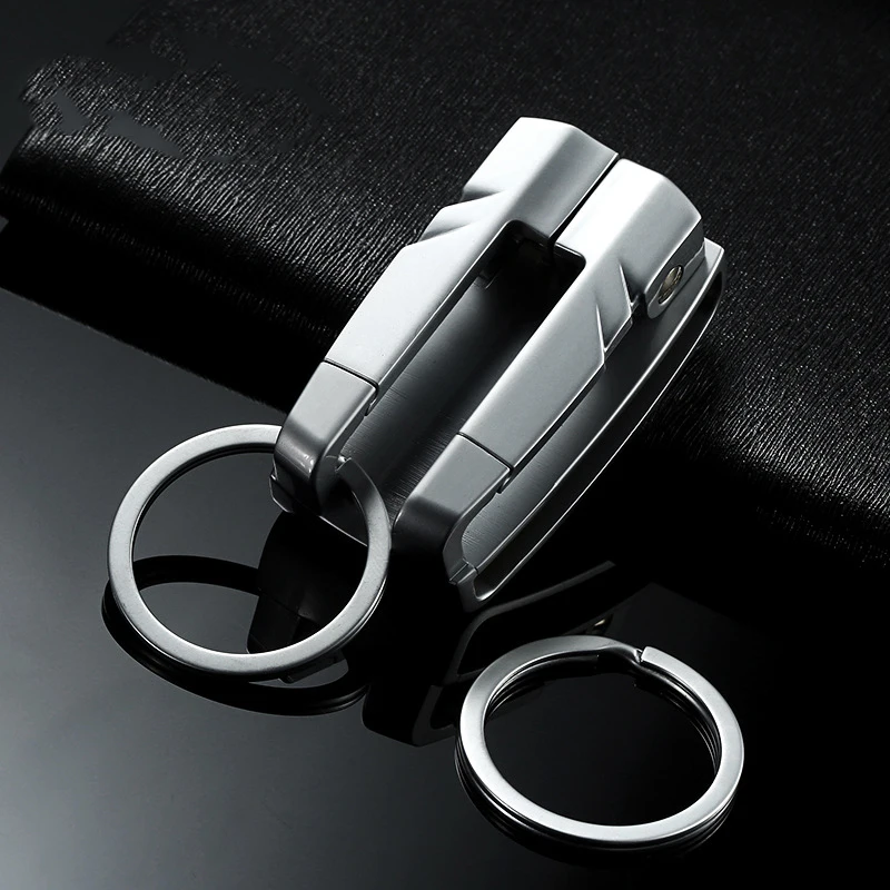 С двойной пряжкой бизнес High end автомобильный брелок для ключей с украшение