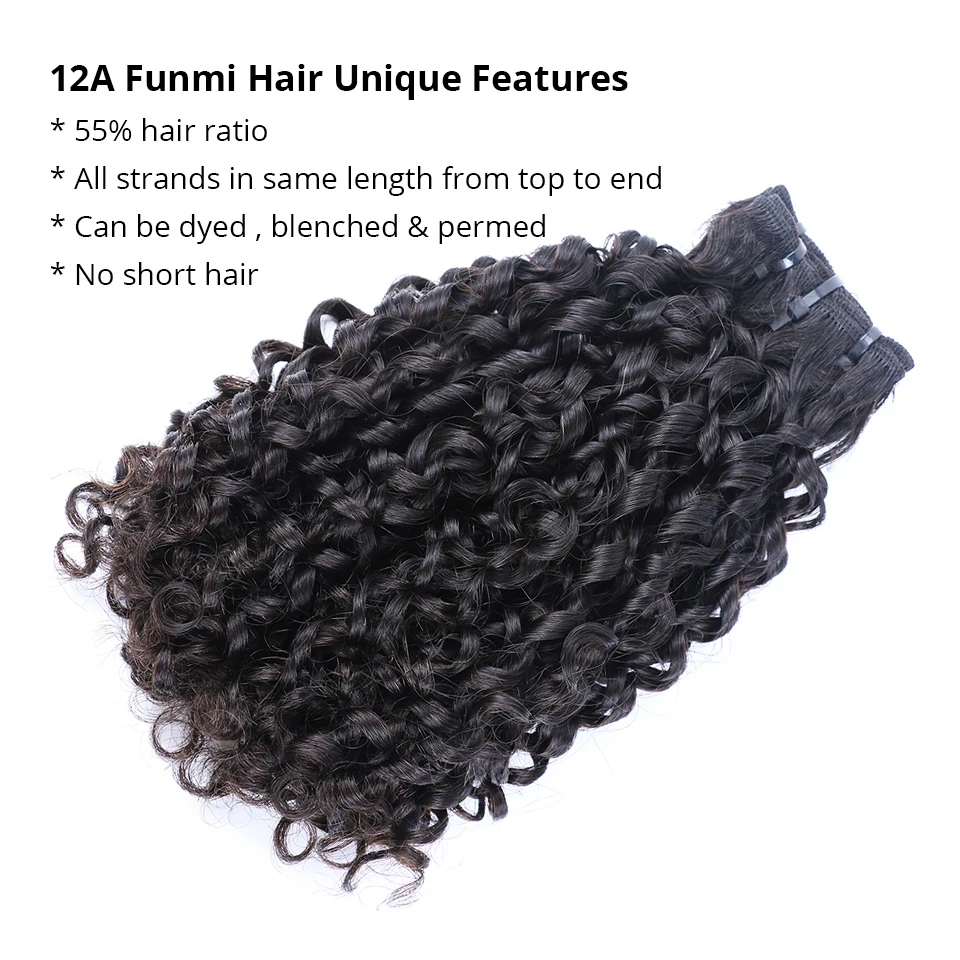 Queen Nala Double Drawn Brazilian Hair Weave Bundles Pissy Curly 12A Funmi Unprocessed Virgin Human Natural Color | Шиньоны и парики