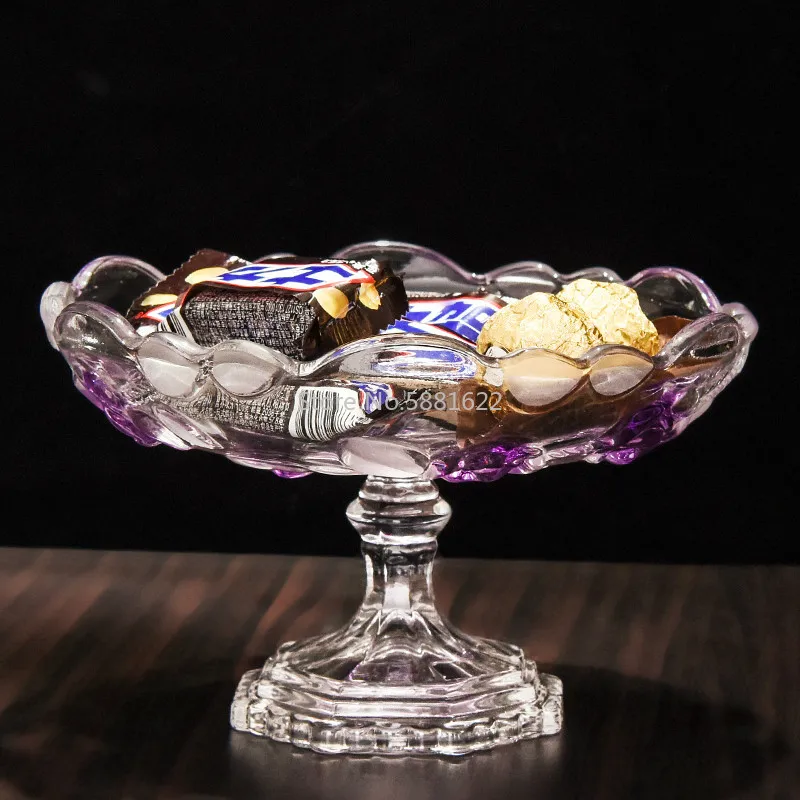 Европейская Модное Блюдо из фруктов Роза стеклянная Высокая фруктовая миска для