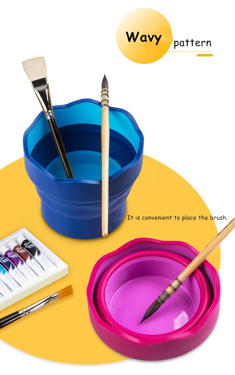 Faber Castell Складная ручка для мытья акварельных ручек специальная ручка для мытья в краску складывающаяся ручка ведро для мытья 3 цвета на выбор товары для рукоделия