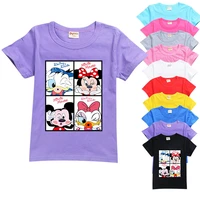 disney cool kids t shirt cartoon anime mickey donald duck mini mouse cute printing short sleeved t shirt girls clothes tops tees