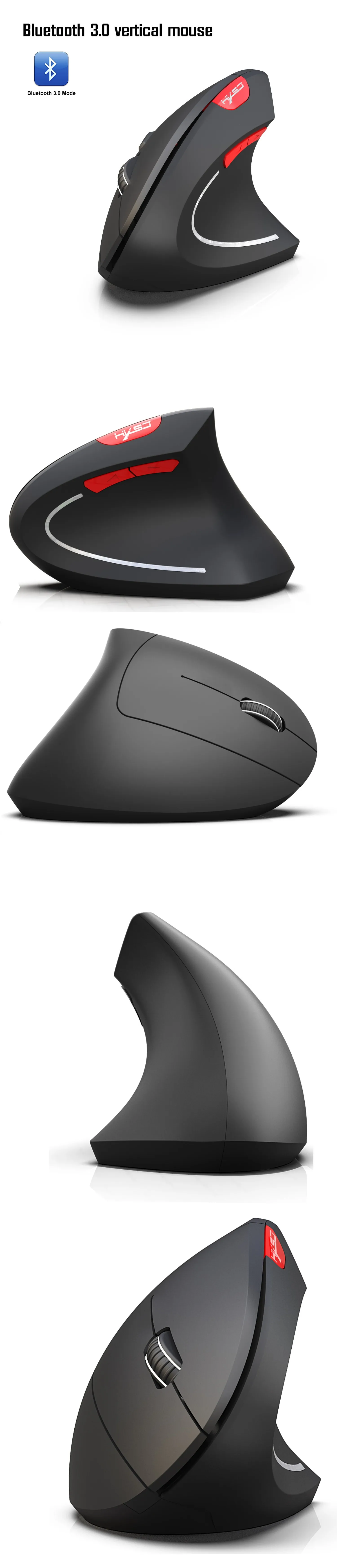 2400 dpi Беспроводная оптическая мышь Bluetooth 3,0 приемник эргономичная мышь 2,4 ГГц USB перезаряжаемая мышь для ПК ноутбука для геймера