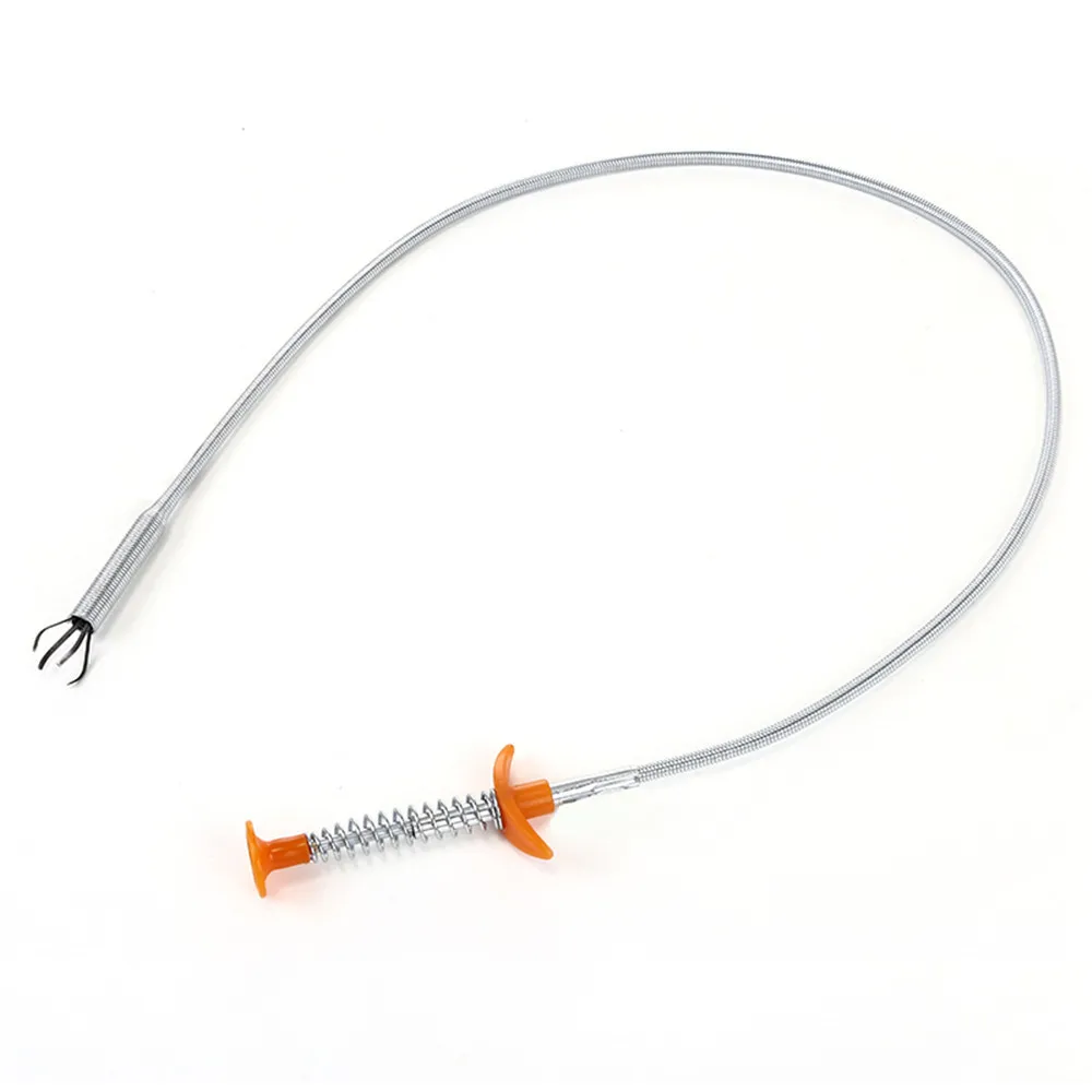 

80cm Kitchen Sink Cleaning Hook Sewer Dredging Device Spring Pipe Hair Dredging Tool Removal Sink deboucheur canalisation