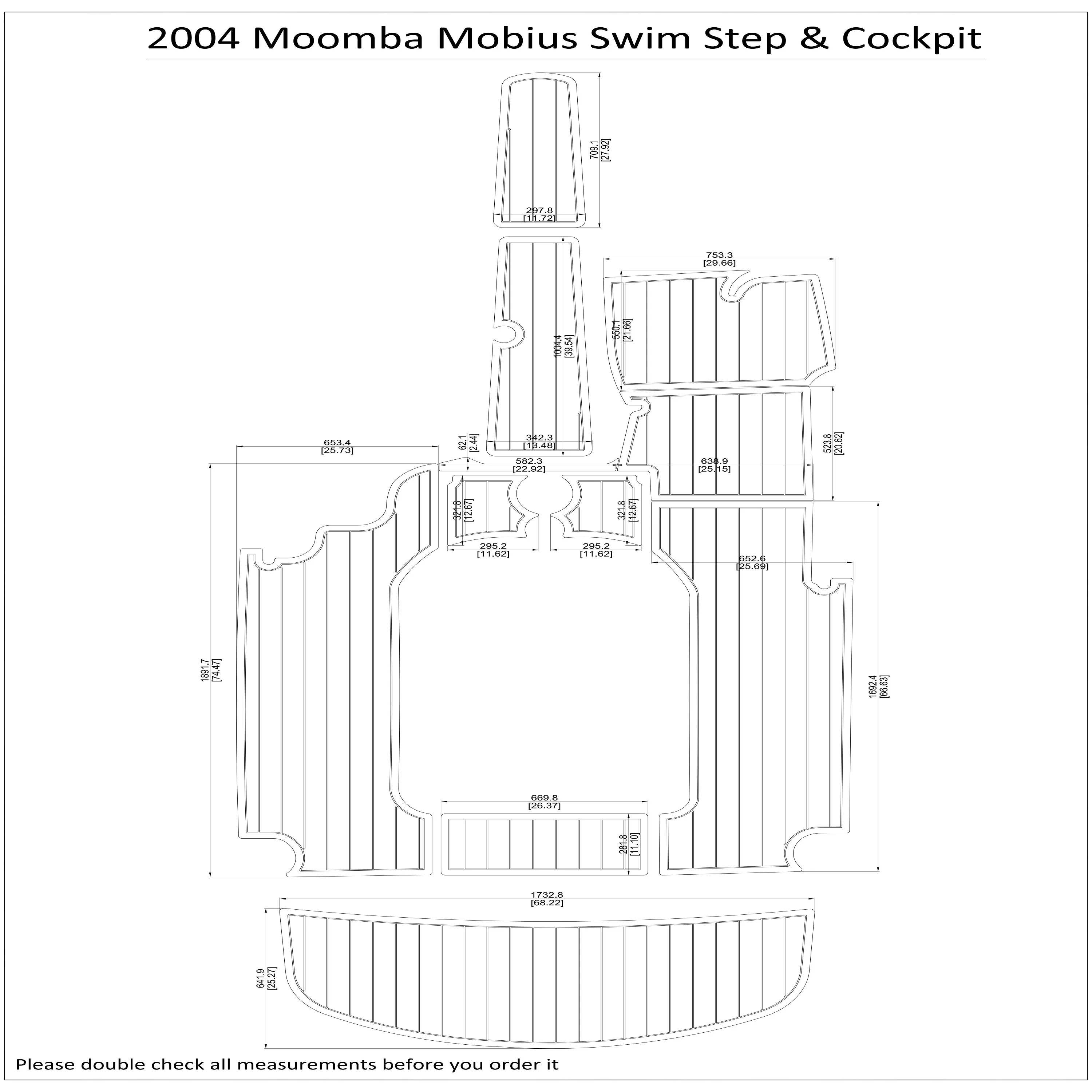 

2004 Moomba Mobius плавательный шаг кабина лодка EVA искусственный пенопласт Тиковый напольный коврик