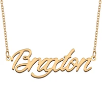 braxton name necklace for women stainless steel jewelry 18k gold plated nameplate pendant femme mother girlfriend gift
