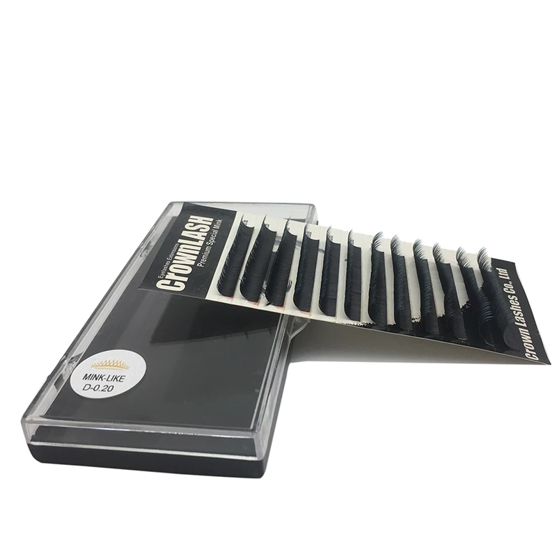 CrownLASH Black Mink-Like D 0,20 8-13 мм плоские ресницы Роскошные ресницы для наращивания очень мягкие вьющиеся