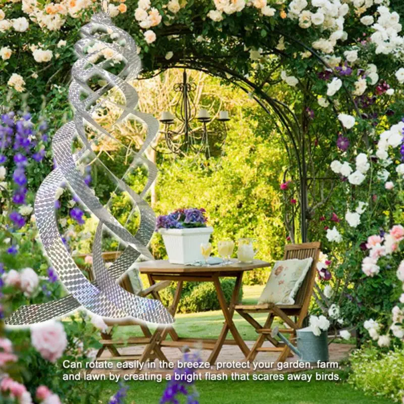 

Спиральные отражатели из репеллента для птиц, серебристое подвесное средство сдерживания, праздничное украшение для сада, газона, товары д...