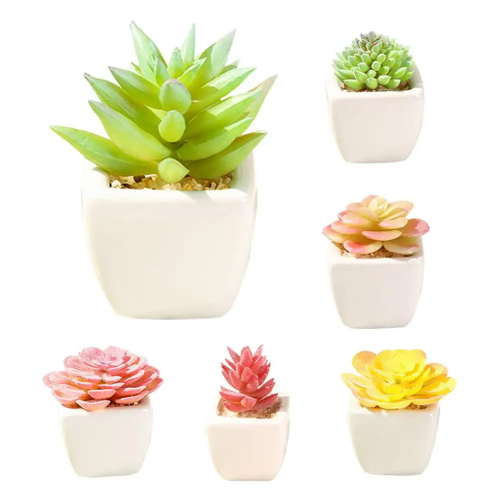 

Hot Sales Artificial Flower Decorative Nice-looking Realistic Artificial Succulent Plant Simulation Potted Landscape Decor for H