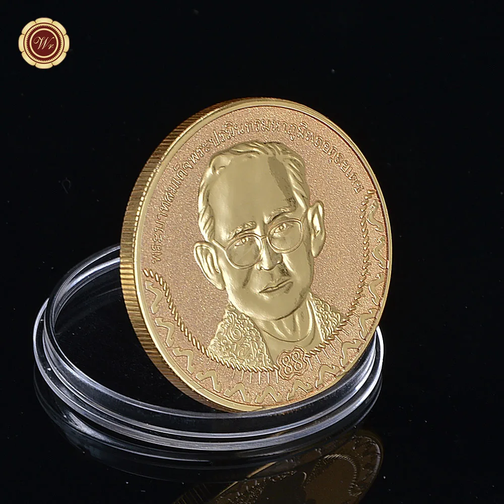Золотая монета King of Thailand золотая Bhumibol Adulyadej сувенирная монета|king|king gold |