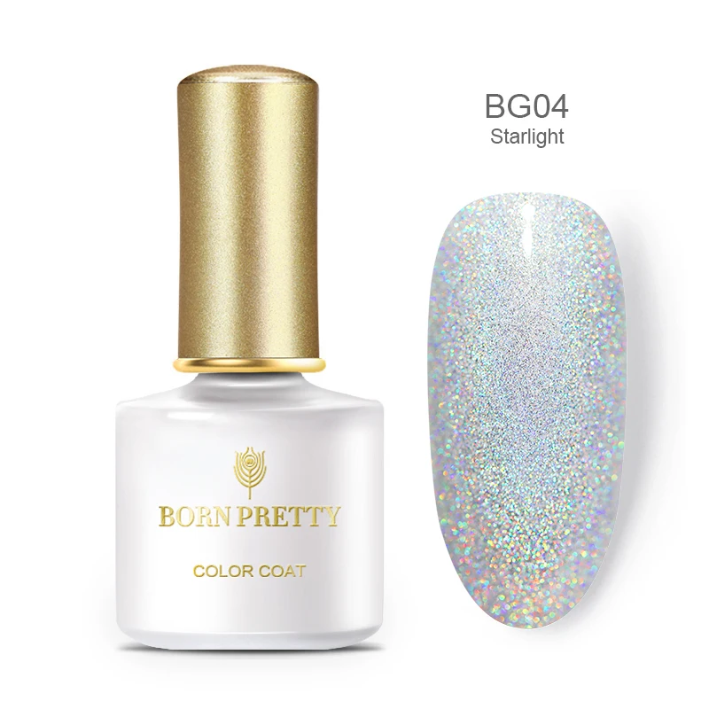 BP-BG04 Born pretty, голографическая УФ-гель для ногтей Базовое покрытие и верхнее покрытие набор 6 мл Сияющий лазер замочить от маникюра Гель-лак для нейл-арта УФ-гель - Цвет: BP-BG04