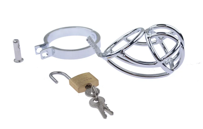 Кольцо для пениса из нержавеющей стали клетка кольцо с замком мужчин