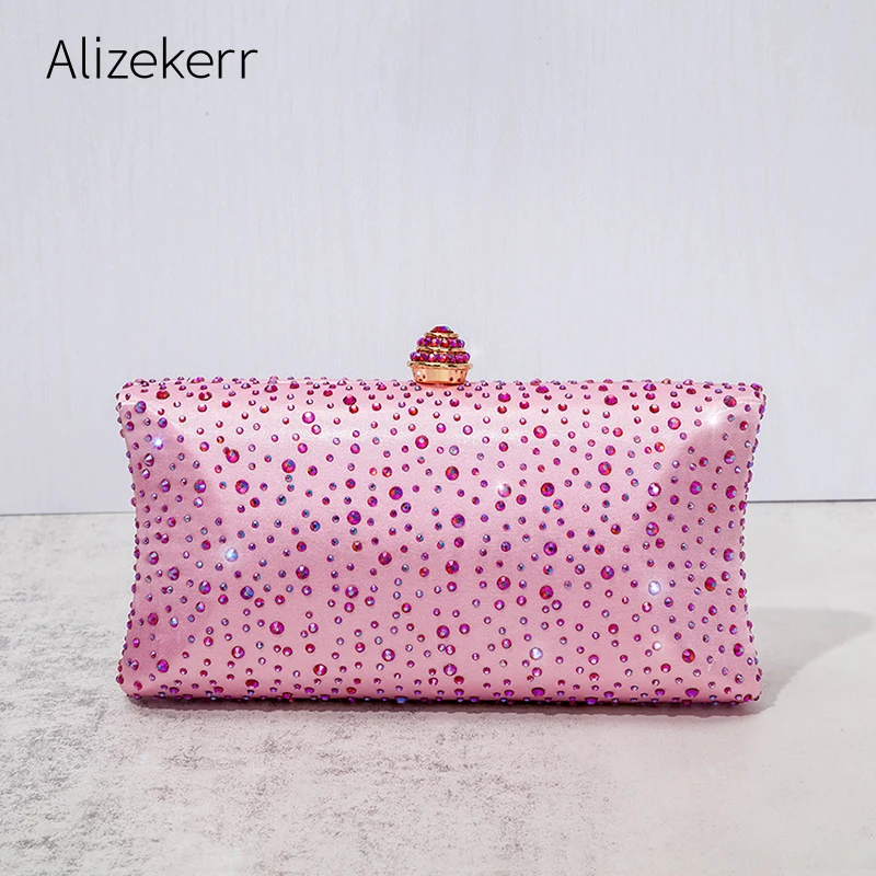 Роскошные блестящие золотистые вечерние сумки со стразами Свадебный клатч