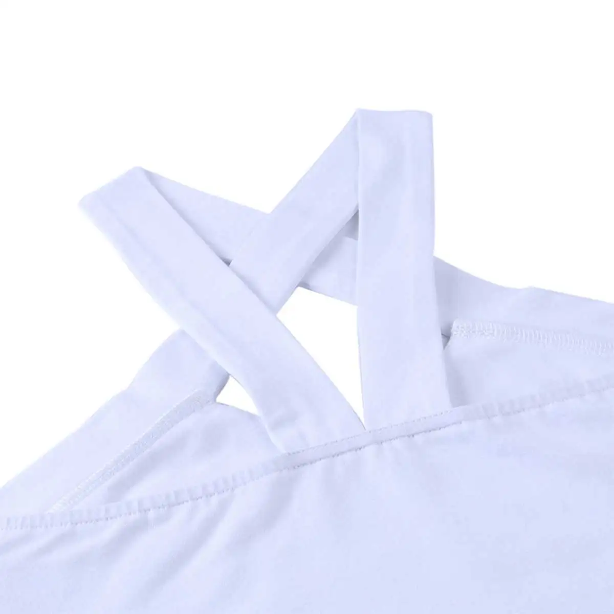 

Summer Women Sexy Crop Tanks Tops Solid Color Cross Hanging Neck Short Camisole Hollow Slim Vest