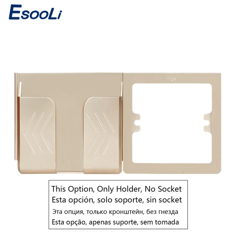 Esooli 4-портовый розетка с USB настенное Зарядное устройство адаптер розетка стандарта евроcоюза Мощность выход Панель электрическое настенное зарядное устройство адаптер для зарядки - Type: Holder-1