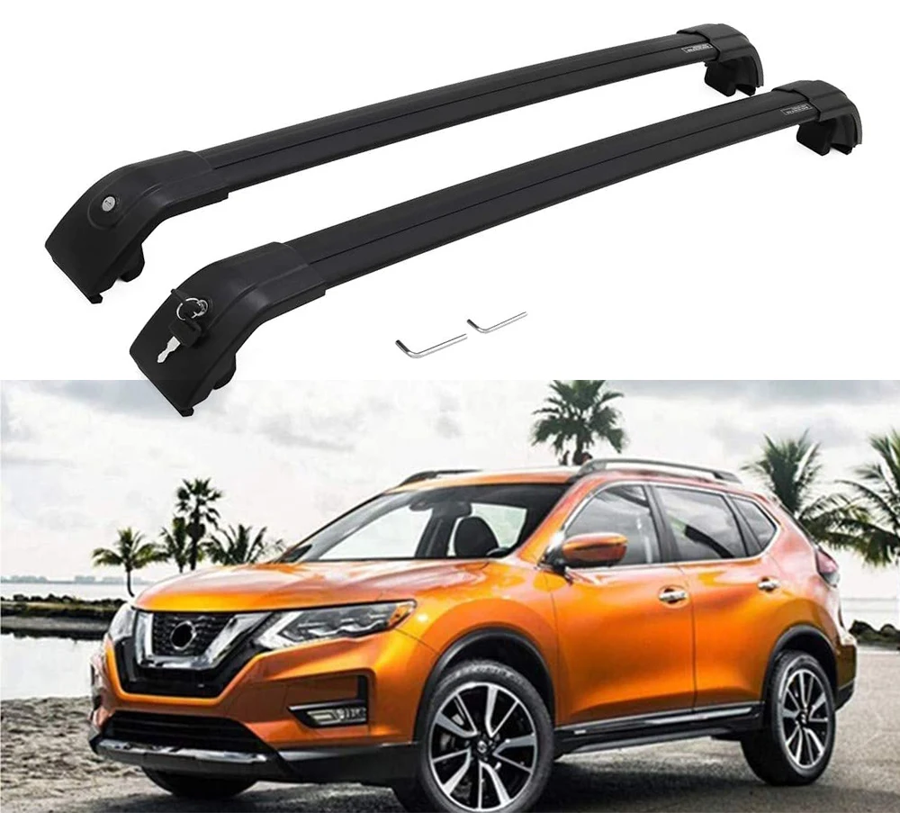 2 шт. подходит для Nissan X Trail Rogue 2014 2020 алюминиевые перекрещивающиеся бруски Полка на