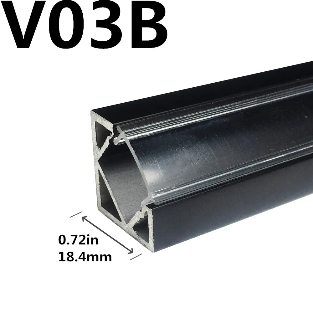 저렴한 20 팩 3.3ft/1m V03 LED 알루미늄 채널 키트 검정색 또는 은색 압출, 12mm LED 스트립 설치용 유백색 커버 포함 구매 20 팩 3.3ft/1m V03 LED 알루미늄 채널 키트 검정색 또는 은색 압출, 12mm LED 스트립 설치용 유백색 커버 포함