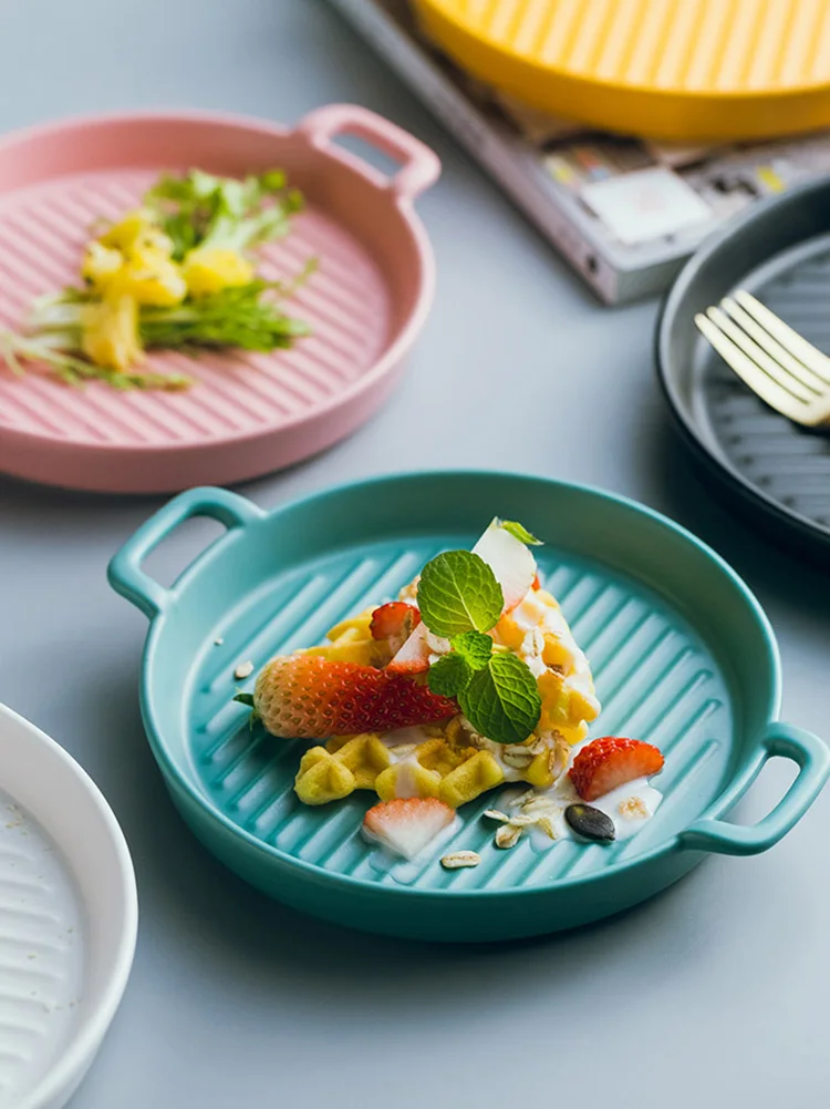 

Cheese Raclette Baking Tray Ceramics Cake Pan Creativity Nordic Bakeware Tools Baking Tray Bakvormen Kitchen Accessories DE50BT