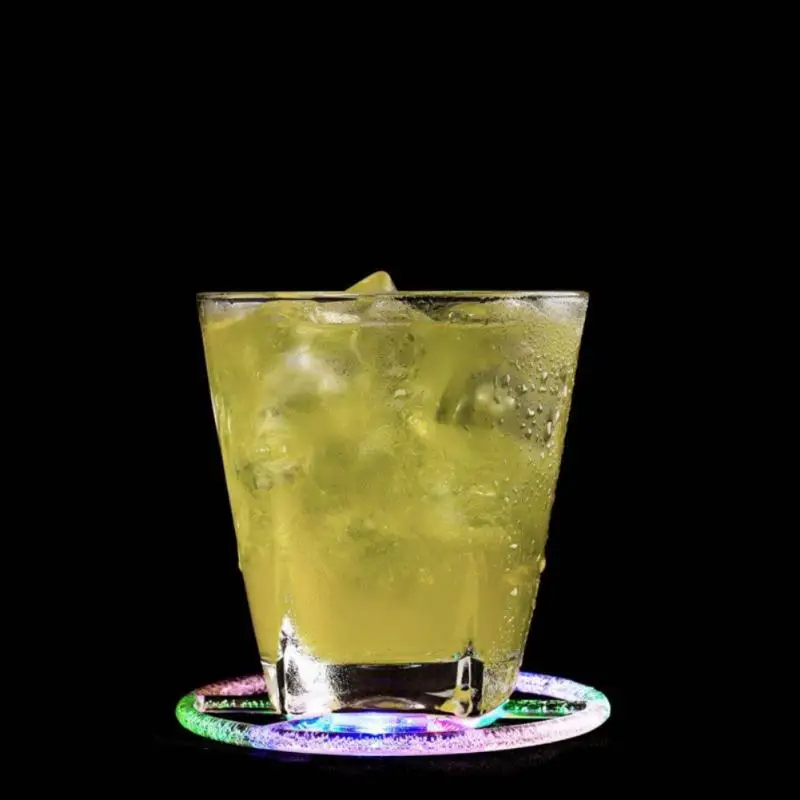 

2pcs Wine Bottle LED Lights Coasters Drinking Glass Glow Pad Nightclub Bar Party Cocktail Flash Base Acrylic Luminous Cup Mats