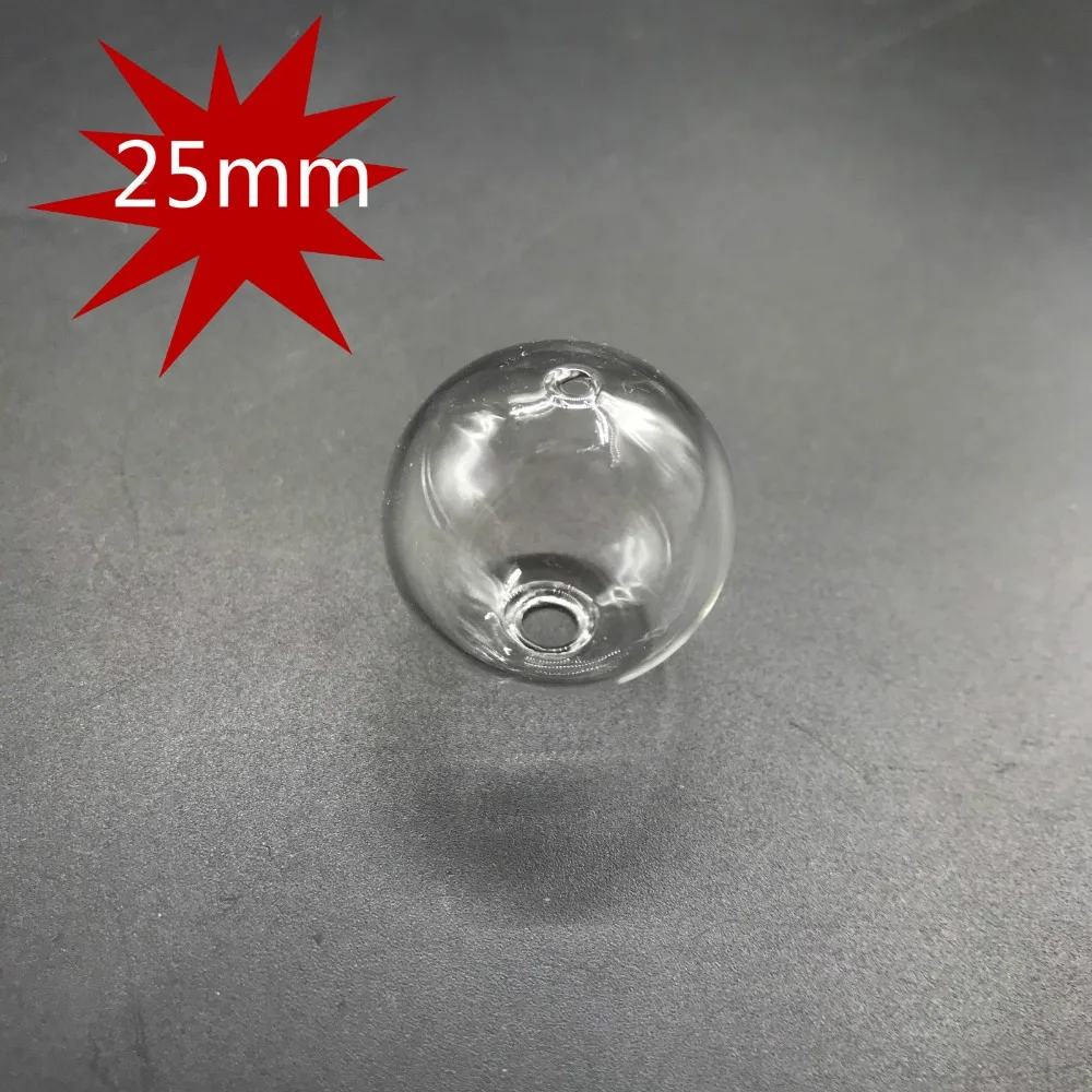 5pcs 25mm 9 Color Light bulb Globe Glass bubble round ball with double hole Diy hollow glass orbs vial pendants jewelry findings | Дом и сад