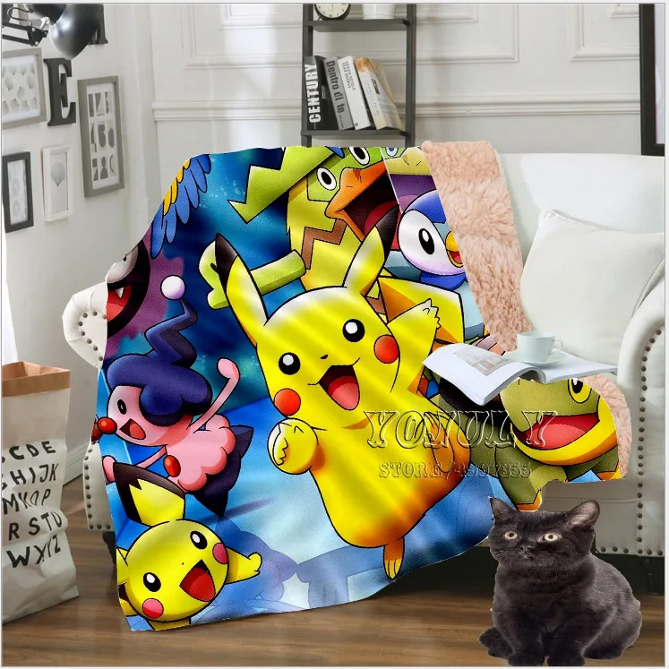 YOJULY kawaii Pokemon Аниме Стиль для детей и взрослых 3D печатное одеяло диванов