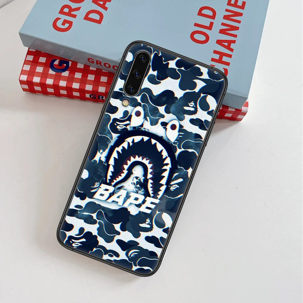 

Bape Fashion Trend Brand Shark Phone Case For Samsung Galaxy A 3 5 7 8 10 20 20E 21S 30 30S 40 50 51 70 71 black Bumper Luxury