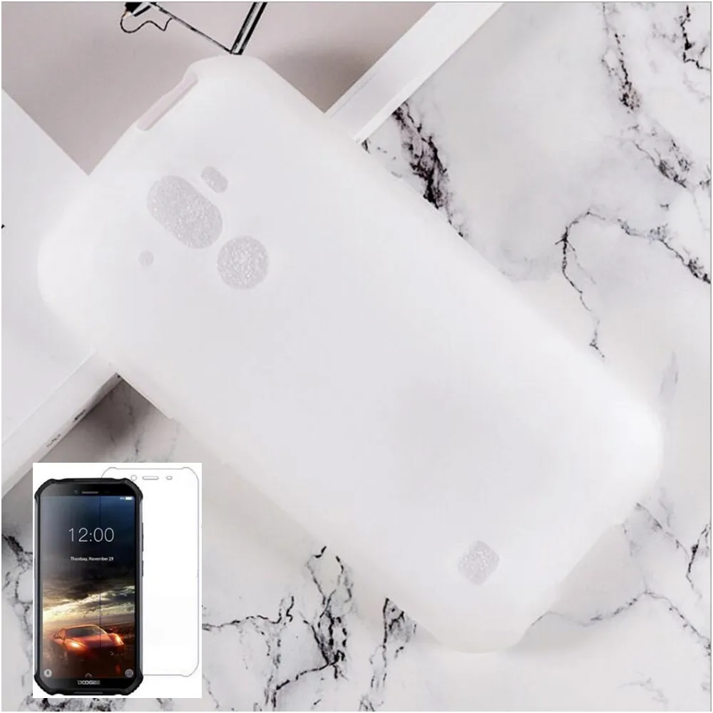 Для Doogee S40 Чехол Для Doogee S40 чехол+ Защитная пленка для экрана из закаленного стекла Для Doogee S40 - Цвет: White With Glass