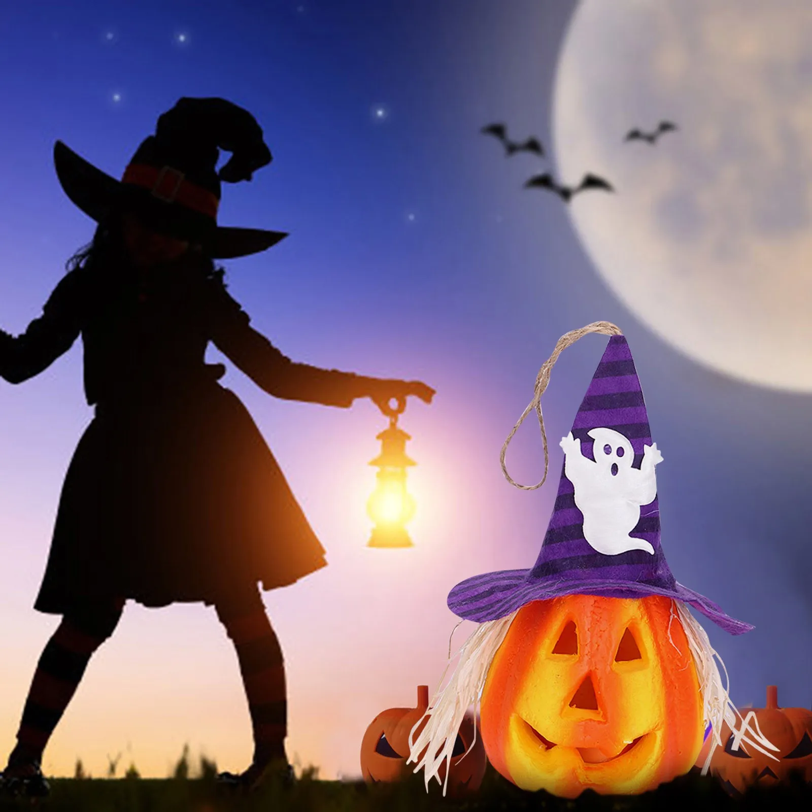 

Halloween Pumpkin Lamp Fall Decor Pumpkin Lantern Hanging Decorative Lamp Halloween Party Gift Light Up Home Lanterns Lights